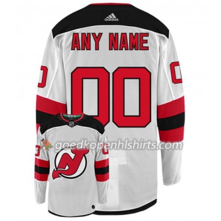 New Jersey Devils Custom Adidas Wit Authentic Shirt - Mannen